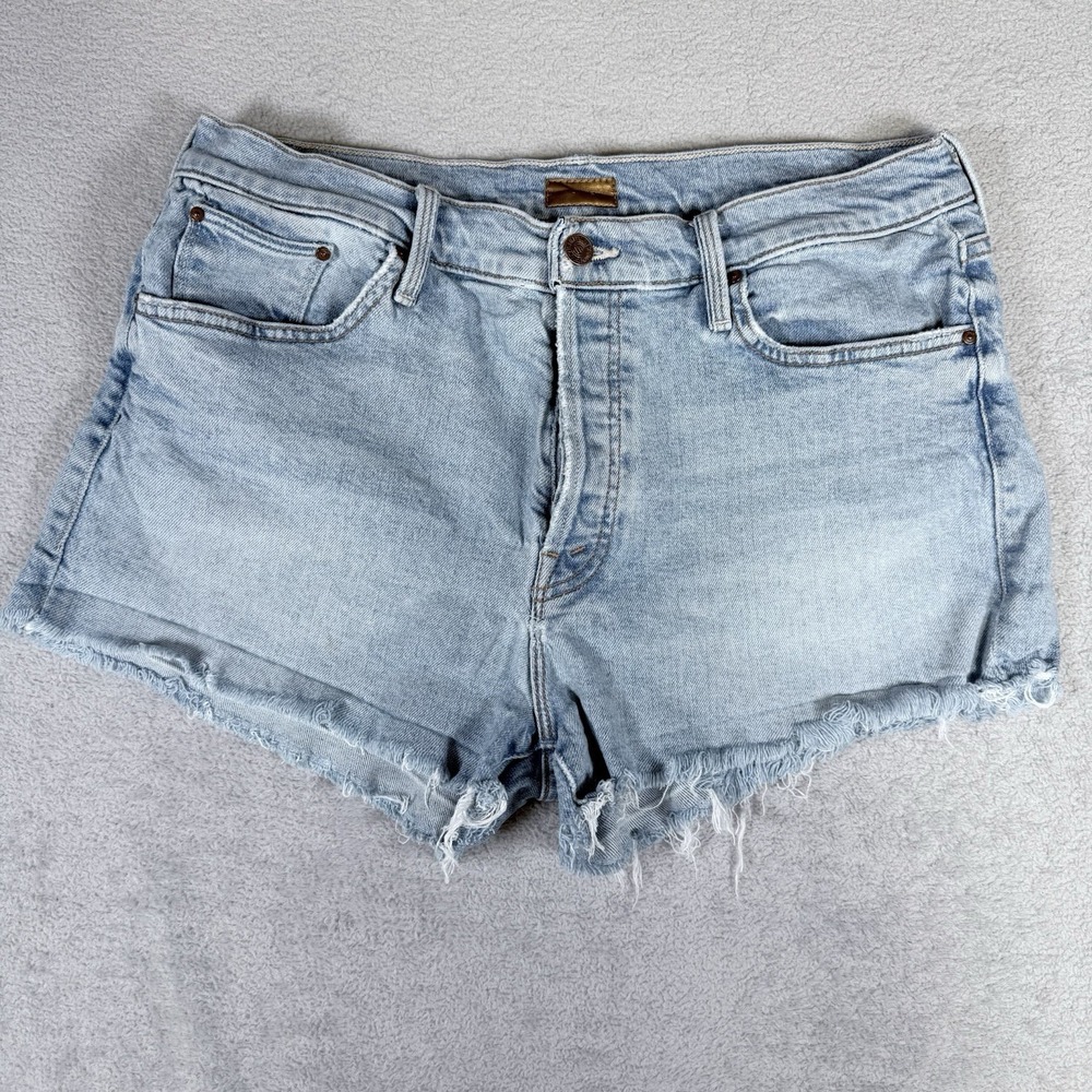 Mother Blue Denim Shorts Size 31 The Scrapper Cut Off Fray Jean Shorts